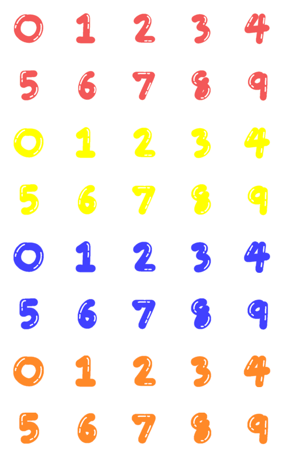 [LINE絵文字]Numbers 1234の画像一覧