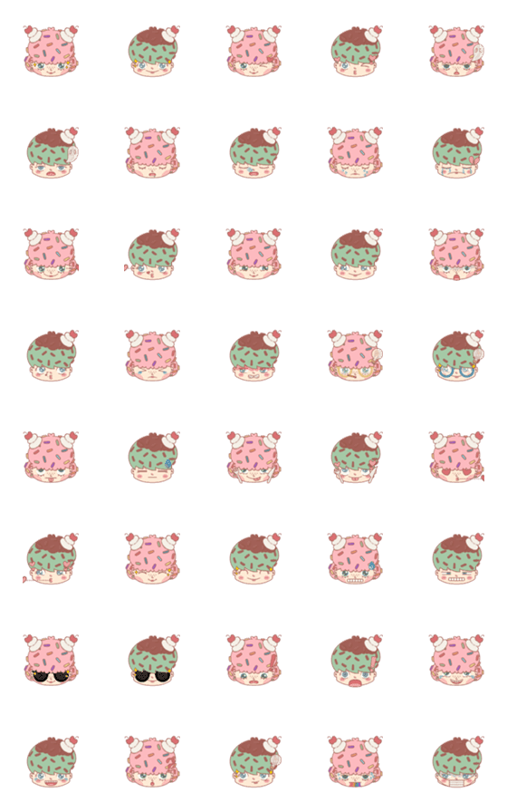 [LINE絵文字]Cherry ＆ Mint Emojiの画像一覧