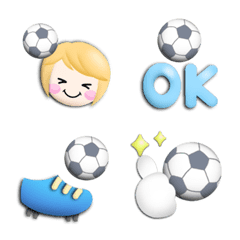 [LINE絵文字] 動く！！かわいい♡サッカーぷっくり絵文字の画像