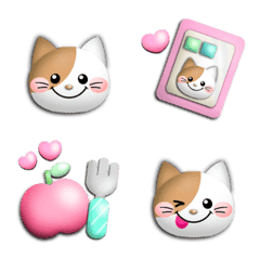 [LINE絵文字] かわいい♡ぷっくり絵文字6(ねこ)の画像