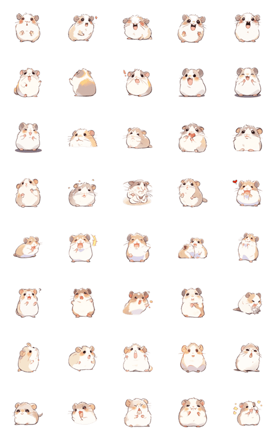 [LINE絵文字]a little hamster-Mochi emojiの画像一覧