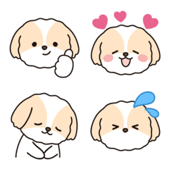 [LINE絵文字] ゆるっとシーズー犬の顔文字の画像