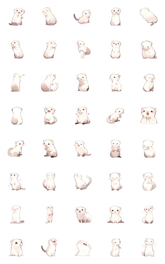 [LINE絵文字]fe-fe-ferret emojiの画像一覧