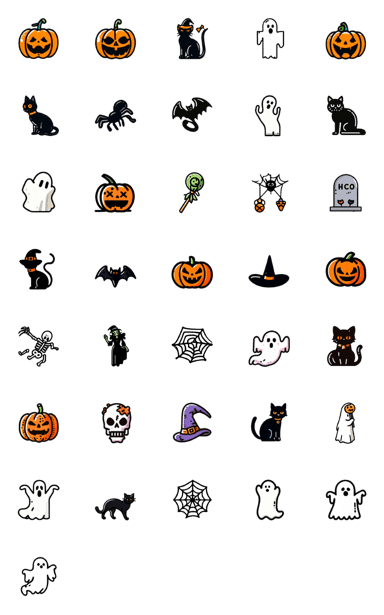 [LINE絵文字]ハロウィンの要素の画像一覧