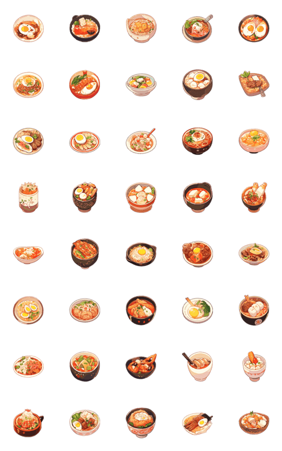 [LINE絵文字]Various delicacies emojiの画像一覧