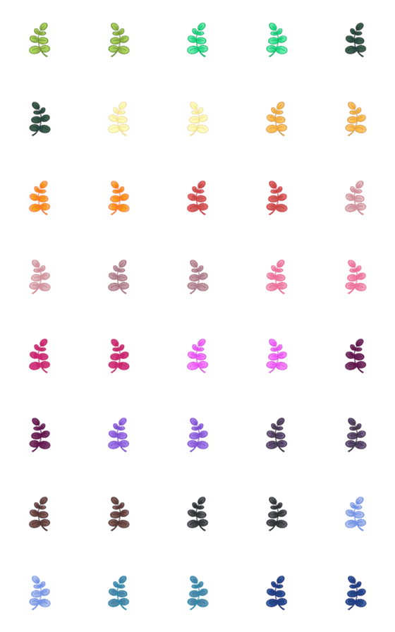 [LINE絵文字]Cute Bracket: Colorful Leaves Ver.1の画像一覧