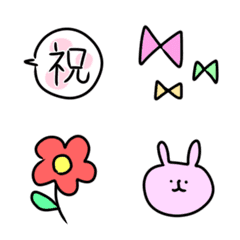 [LINE絵文字] カラフルベーシック絵文字の画像