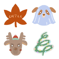 [LINE絵文字] Chill with Doggy in Autumn and winter！の画像