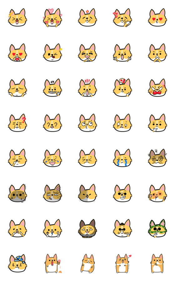 [LINE絵文字]The cute dog Corgi Copyの画像一覧