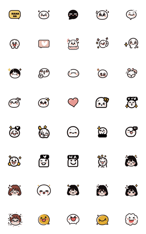 [LINE絵文字]Cute face -6の画像一覧