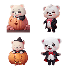 [LINE絵文字] Dracula Bear Halloween Emoji v.2の画像