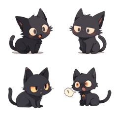 [LINE絵文字] The mischievous black catの画像