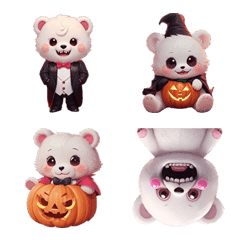 [LINE絵文字] Dracula Bear Halloween Emoji v.3の画像