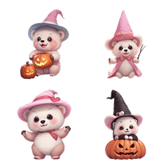 [LINE絵文字] Little White Bear, Halloween Festivalの画像