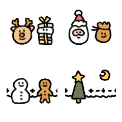 [LINE絵文字] クリスマス ゆきだるま つながる罫線の画像