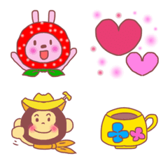 [LINE絵文字] pop and  colorful hokkamuri animal emojiの画像