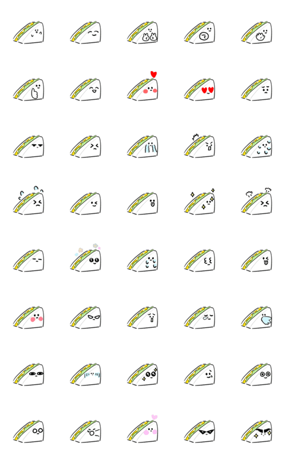 [LINE絵文字]シンプル サンドイッチ 日常会話の画像一覧
