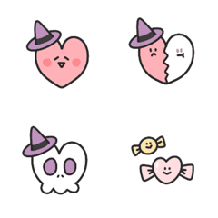 [LINE絵文字] ハロウィン  ハート がいこつ 絵文字の画像