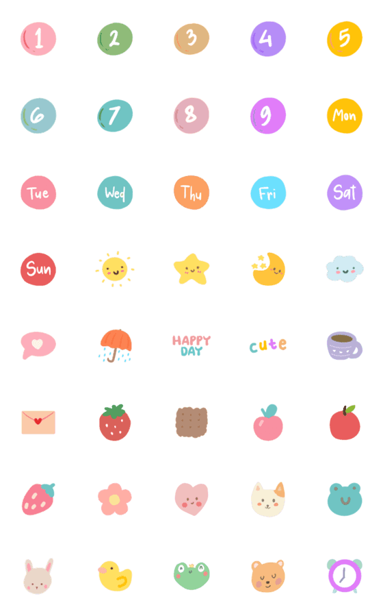 [LINE絵文字]twopebaby Number Animal Week Fruit emojiの画像一覧