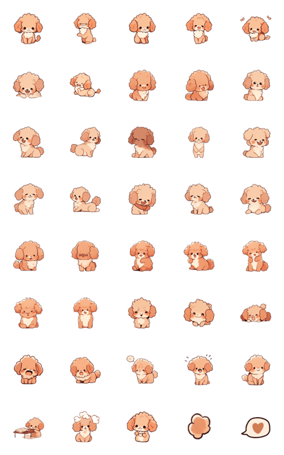 [LINE絵文字]Tuan is a Toy Poodle emojiの画像一覧