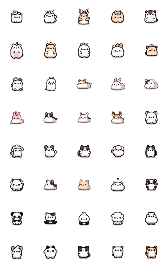 [LINE絵文字]Super cute animal expression stickers8の画像一覧