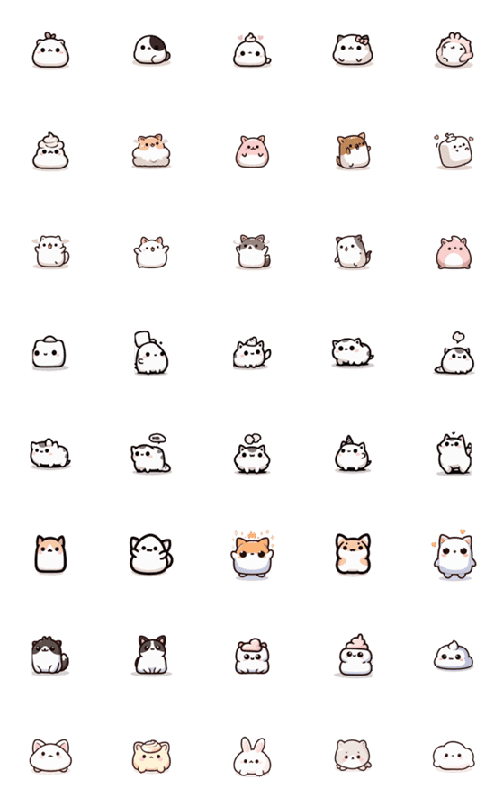 [LINE絵文字]Super cute animal expression stickers10の画像一覧