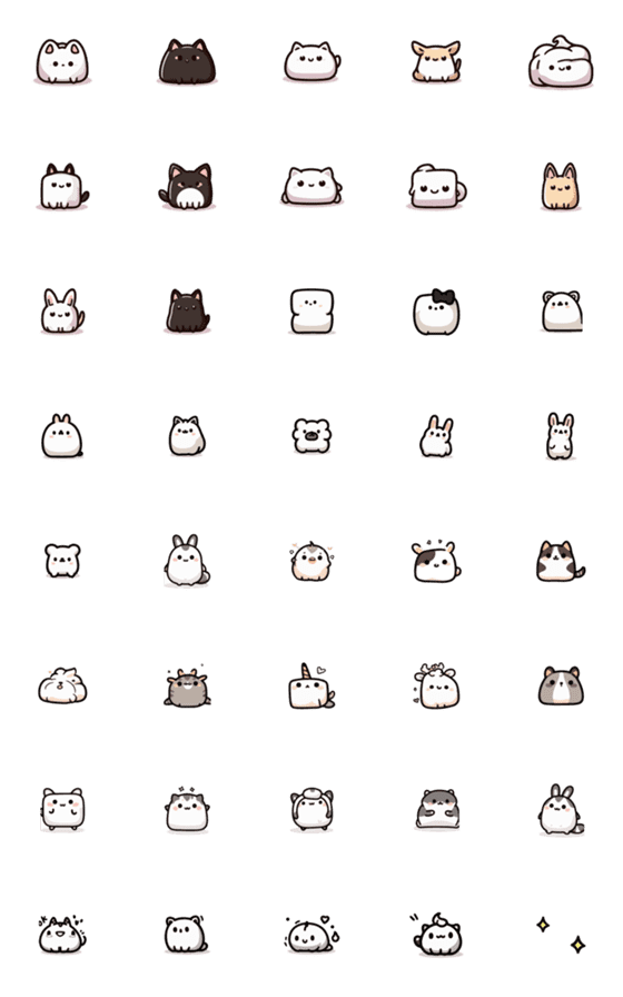 [LINE絵文字]6Super cute animal expression stickersの画像一覧