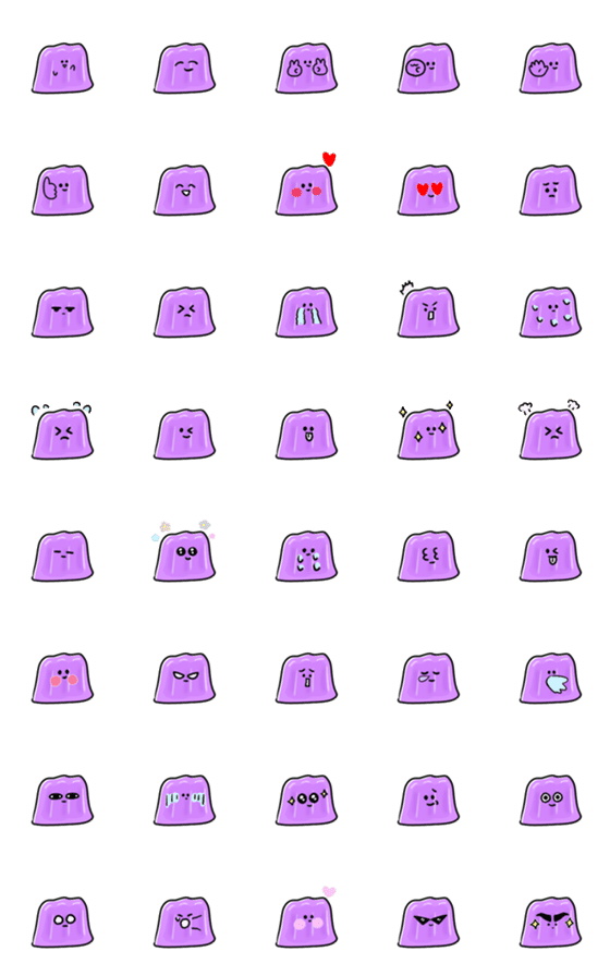 [LINE絵文字]シンプル ゼリー 日常会話の画像一覧