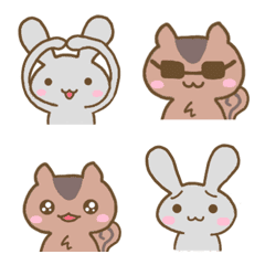 [LINE絵文字] Squirrel and Rabbitの画像