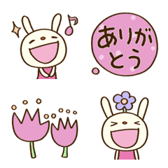 [LINE絵文字] 楽しい日常☆てるてるうさぎ絵文字の画像