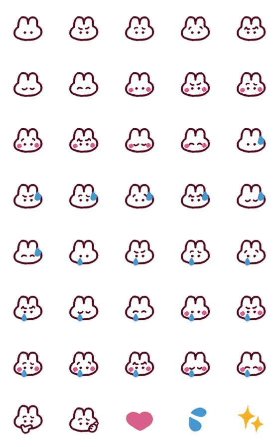 [LINE絵文字]うさぎのきもち(1) Ver2.0.0の画像一覧