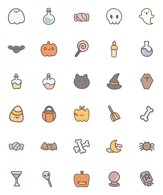 [LINE絵文字]Mini halloween ghost emojiの画像一覧