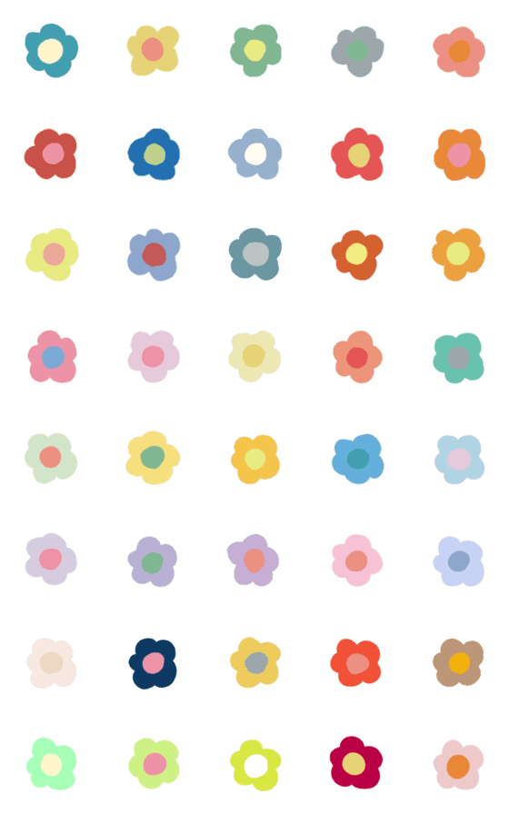 [LINE絵文字]Cute flower emojisの画像一覧