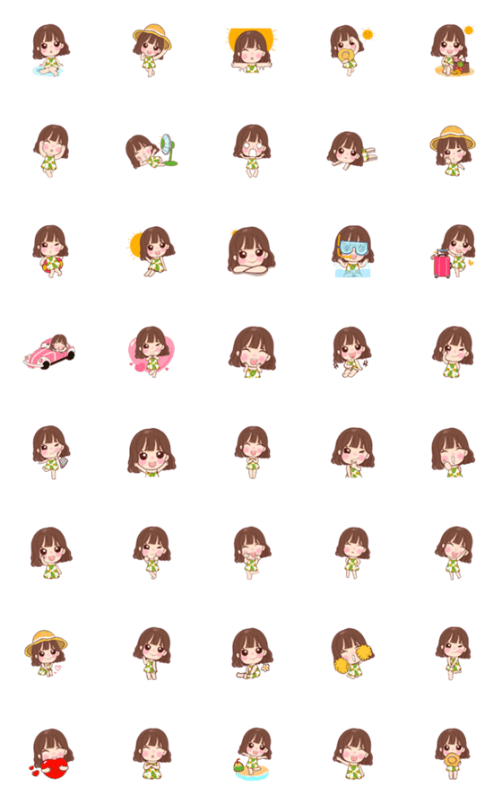 [LINE絵文字]Namcha, beautiful girl, holiday emojiの画像一覧