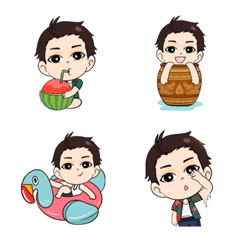 [LINE絵文字] K-boy, young man, going on a trip, emojiの画像