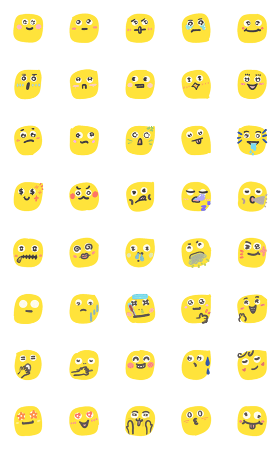 [LINE絵文字]Square Emojisの画像一覧