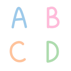 [LINE絵文字] English alphabet pastel colorsの画像