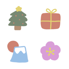 [LINE絵文字] 毎年使えるクリスマス＆お正月の絵文字の画像