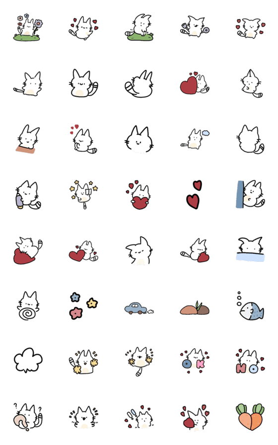 [LINE絵文字]cute and bright catの画像一覧