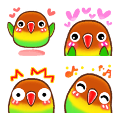 [LINE絵文字] 動く♡ボタンインコ（キエリクロちゃん）の画像