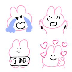 [LINE絵文字] 動く♪落書きうさぎの絵文字3の画像