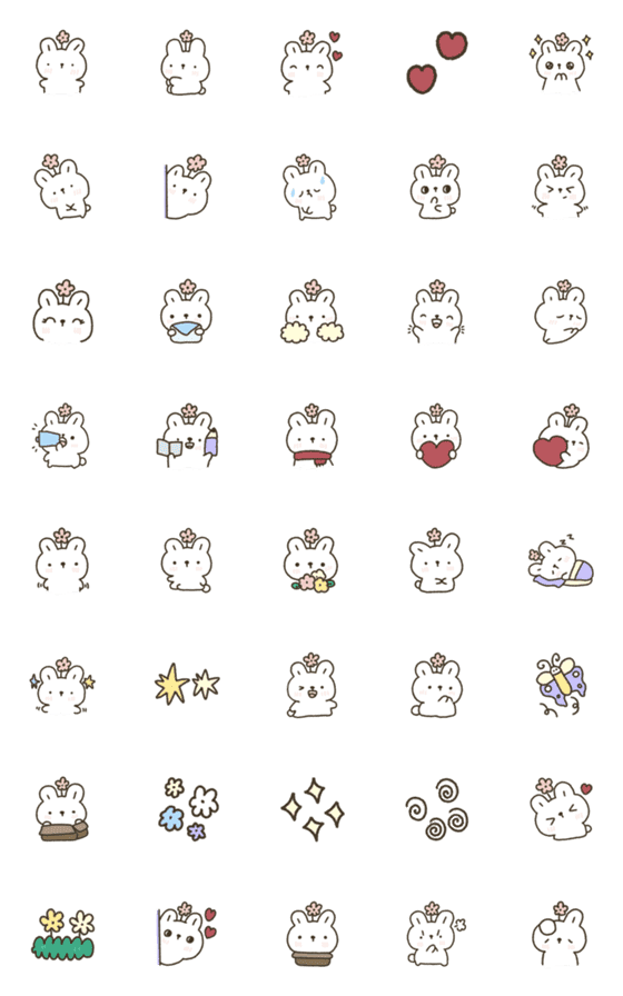 [LINE絵文字]Emoji : rabbit cute *の画像一覧