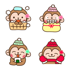 [LINE絵文字] Twopebaby flower monkey emojiの画像