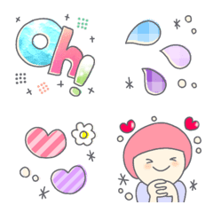 [LINE絵文字] きらきらポップ＆スイートカラーな絵文字の画像