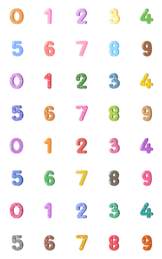 [LINE絵文字]numberpastelの画像一覧