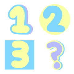 [LINE絵文字] Number emoji cute cute color pastelの画像