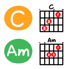 [LINE絵文字] Commonly used guitar chords 01の画像