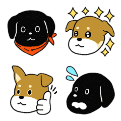 [LINE絵文字] 犬の絵文字(MIX犬・黒ラブ)の画像