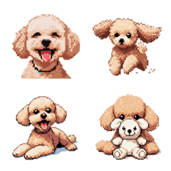 [LINE絵文字] ドット絵 チワプー トイプードル フォーンの画像