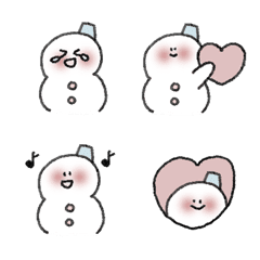 [LINE絵文字] シャイ 冬 雪だるま クリスマス 絵文字の画像